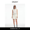 crushcollection2024年春夏，拼色休闲百褶短裙，白色时尚半身裙