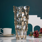 美式轻奢琉光水晶玻璃，花瓶客厅样板间酒店插花装饰器皿摆件工艺品