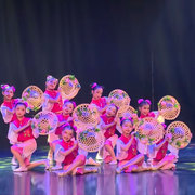 喜雨幼儿舞蹈演出服少儿群舞，中国风民族舞，斗笠道具民间舞蹈桃怀李
