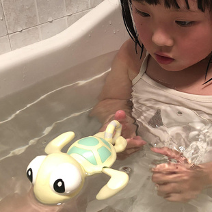 儿童宝宝浴室洗澡戏水发条上链拉线游水海龟