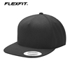 flexfit平沿高顶帽(高顶帽)夏男士(夏男士)棒球帽可调节嘻哈街头户外黑色帽子