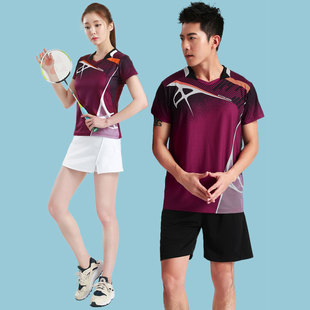 羽毛球上衣男短袖女速干运动套装气排球比赛训练定制乒乓球衣队服