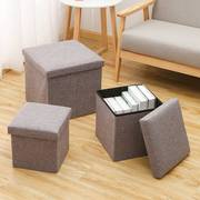 多功能收纳凳储物凳可坐人布艺沙发凳子折叠凳子家用整理箱换鞋凳
