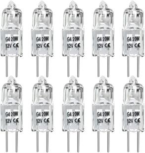 10支 G4 Halogen Light Bulb卤素灯泡20W Bin-Pin 12V 20W水晶灯