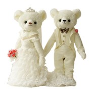 新婚礼物情侣泰迪熊结婚公仔大号一对婚庆压床娃娃毛绒玩具婚纱熊
