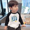 宝宝长袖t恤撞色2023韩版春秋，男童打底衫，秋装儿童小童上衣潮