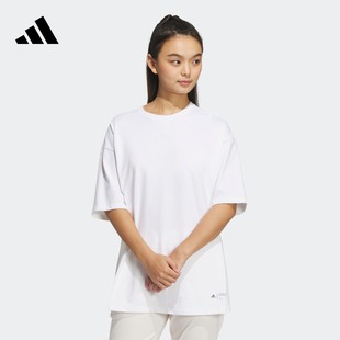 印花宽松圆领短袖t恤女装夏季adidas阿迪达斯轻运动ip3960