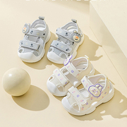女宝宝凉鞋夏季8个月1-2岁小童机能鞋软底包头婴儿鞋宝宝学步