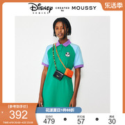 moussy夏季迪士尼合作款，polo连衣裙短裙女010gsm90-0120