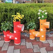 卡通动物小马造型装饰花架PVC水管DIY创意花盆户外庭院幼儿款