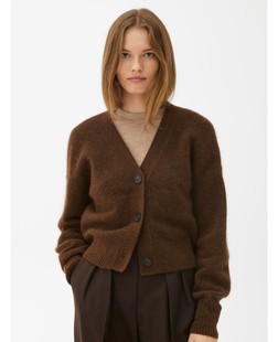 ARKET女装简洁显肤色棕色羊驼毛混纺针织开衫