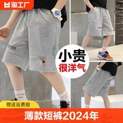 儿童男童短裤薄款速干2024年夏季中大儿童装休闲运动五分裤子
