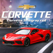 美驰图正版合金车模型收藏汽车雪佛兰1 18 2020 Corvette Stin-红