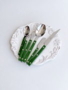 YURUUI设计师!法国Sabre Paris绿色叉勺不锈钢西餐餐具
