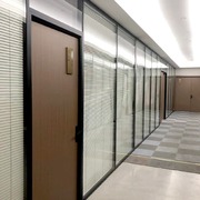 办公室玻璃隔断墙双层钢化，内置百叶高隔断(高隔断)铝合金屏风隔音隔间南京