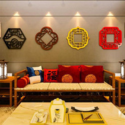 新中式客厅电视背景沙发墙面装饰B墙贴纸饭店包厢复古玻璃门窗贴