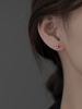 925纯银红宝石耳钉女复古轻奢耳环2021年高级感耳饰