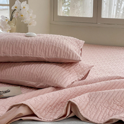 简约全棉仙人掌绗缝，夹棉床笠式床单床垫保护套，纯棉床罩床上用品