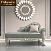 帕拉美娜 美式轻奢贵妃沙发椅欧式客厅实木真皮卧室躺椅床尾椅