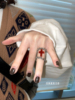 orexis原创红色玛瑙十字架，时尚个性钛钢，情侣戒指女小众设计
