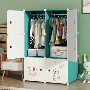 儿童衣柜家用卧室简易组装出租房用宝宝婴儿小衣橱结实储物收纳柜