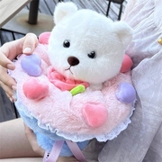可爱公主变身小熊公仔花束，七夕节创意礼物兔子，小熊花玩偶毛绒玩具
