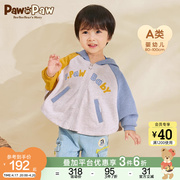 pawinpaw卡通小熊童装，春季男宝宝，全棉撞色印花斗篷外套