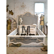 美式实木双人床法式复古做旧婚床1.8米雕花，现代1.5公主床主卧家具