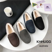 khhugg豆豆鞋2023年男加绒，棉鞋真皮休闲潮流英伦商务khΗugg