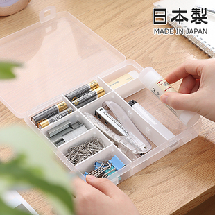 日本进口桌面分格储物盒抽屉透明首饰文具整理可叠加宿舍收纳神器