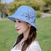 女式帽子春秋款女士蓝色盆帽洋气漂亮春季遮阳防晒帽夏天时尚