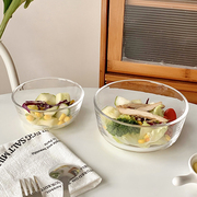 ins风透明沙拉碗玻璃碗 水果碗燕麦碗大容量家用汤碗高颜值早餐碗