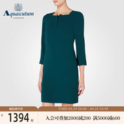 Aquascutum/雅格狮丹女士秋装中袖连衣裙气质七分袖Q3873EL011
