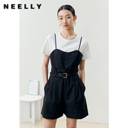neelly纳俪商场同款吊带连体，裤女收腰高级感时尚，百搭夏季短裤休闲