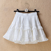 春夏季法式小个子纯棉白色半身裙短裙层层蛋糕裙蓬蓬裙裤女士