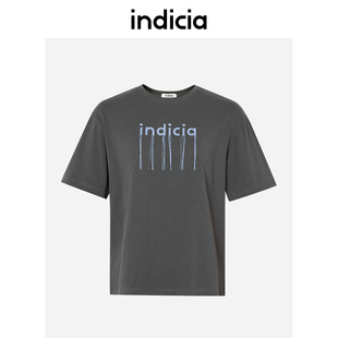 indicia纯棉设计感短袖，t恤2023夏季商场，同款标记女装5b306tx242