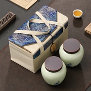高档布包茶叶罐礼盒包装空盒通用版红绿茶白茶龙井茶伴手礼定制。