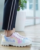 skechers斯凯奇女鞋复古厚底松糕帆布鞋彩虹鞋女休闲鞋155092