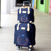 牛津布行李箱拉杆箱万向轮，登机超轻子母旅行箱，小女20寸拉杆行李包