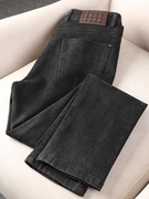 经典黑灰色男装牛仔裤秋冬商务休闲兼具时尚，直筒裤高端长裤子