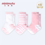 小米米(Minimoto) 婴儿袜子萌米系列婴儿棉袜新生儿男女宝3双装