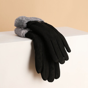 女士冬季保暖手套可触屏，冬天手套加厚加绒女d电动车骑行防寒防风