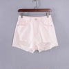 香蕉系列 夏季女装库存折扣粉红色牛仔短裤Y4711D