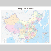 中国地图英文版电子版设计素材文件