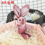 网红粉色许愿兔公仔小玩偶伴手礼娃娃礼盒丝绒小兔子布偶挂件伴娘