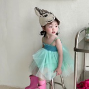 女童连衣裙宝宝夏装公主，裙婴儿吊带纱裙周岁衣服，韩国童装儿童裙子