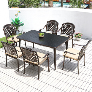 尚伦户外铸铝桌椅组合家用欧式阳台庭院花园露天室外休闲桌椅