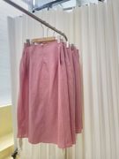 cam23ss草莓牛粉色100%亚麻，花苞裙夏季樱花粉半身裙