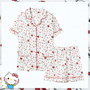 hellokitty纯棉睡衣女夏季短袖短裤可爱卡通日系ins风家居服