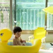 眸外初生婴儿充气洗澡盆可坐躺浴盆0到6岁儿童大号新生宝宝冲凉盘